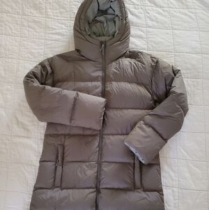 Prana Ice Thistle Down Jacket Longline Coat Sage Green Puffer XS S